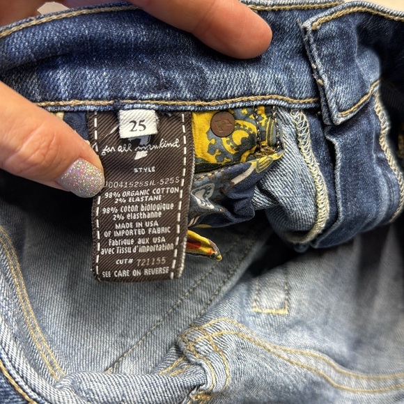 7 for All Mankind Blue Organic Cotton Super Skinny Jeans size 25 - Picture 3 of 10